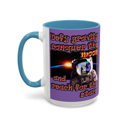 defy conquer reach - Accent Mug (light purple)