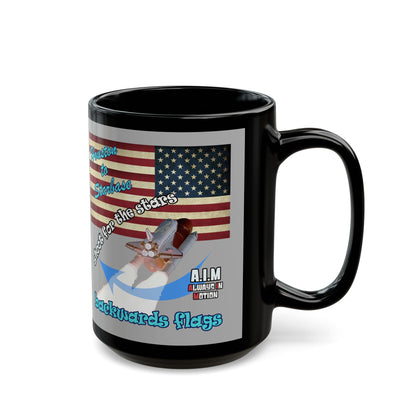 shoot for the stars - Black Mug (light grey)