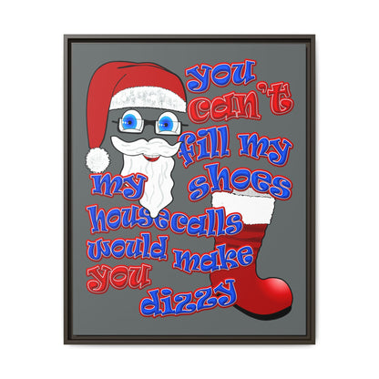 santa's shoes - framed canvas art (dark grey)
