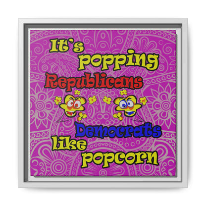 popping like popcorn - framed canvas art (pink swirl)