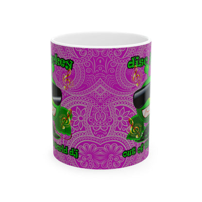 disc jockey - White Mug (pink swirl)