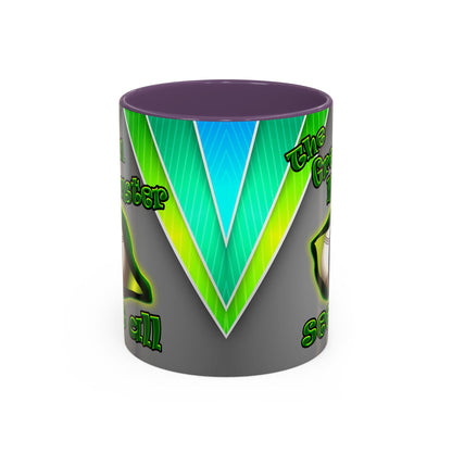 green monster - Accent Mug (rainbow split)