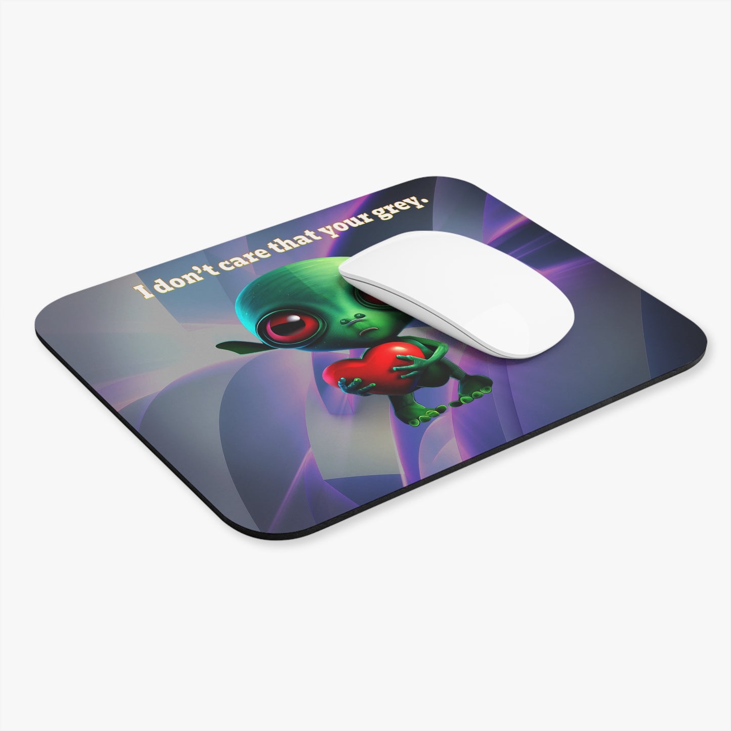 I don't care that your grey - Mouse Pad (Rectangle) (grey-pink wave)