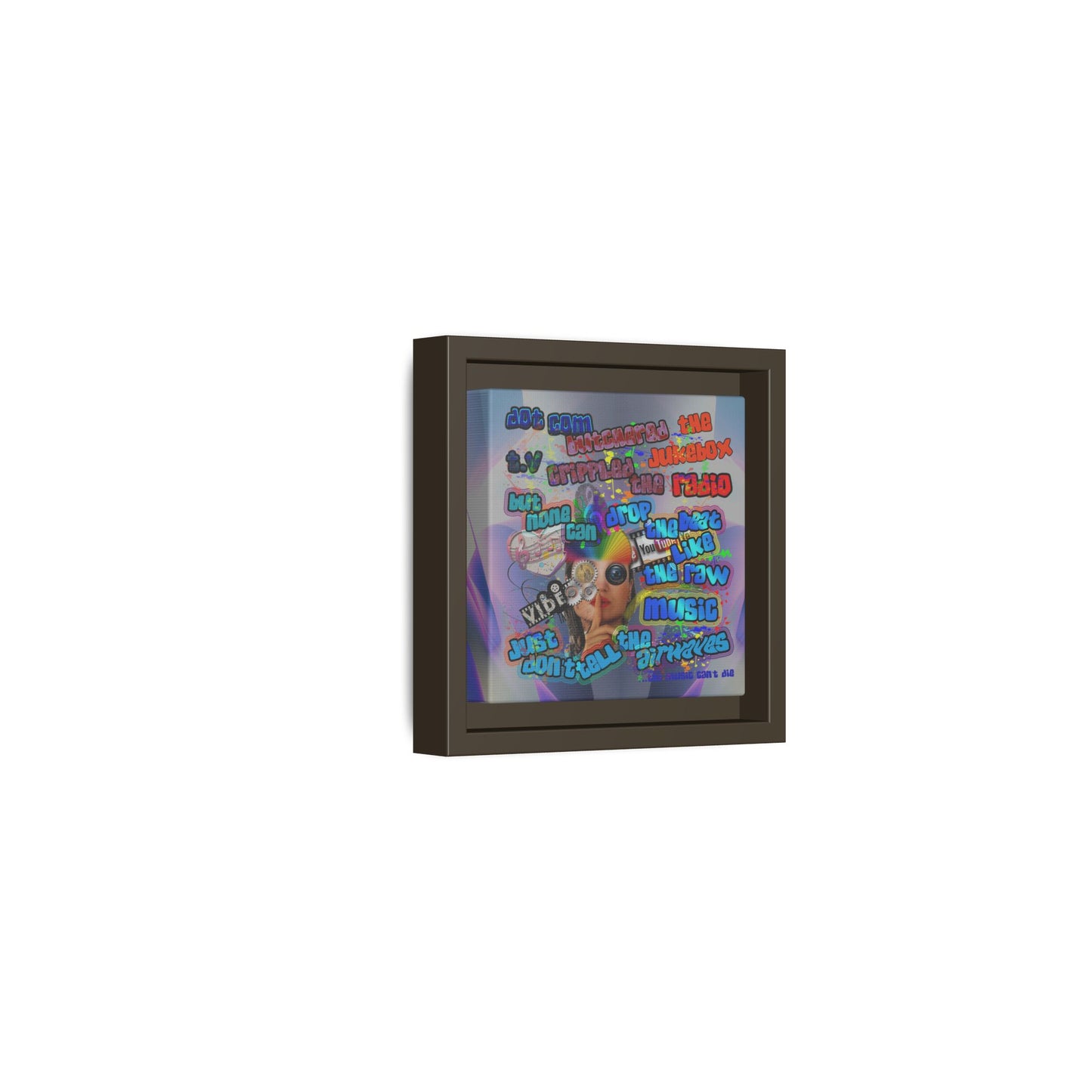 drop the beat - framed canvas art (grey-pink wave)