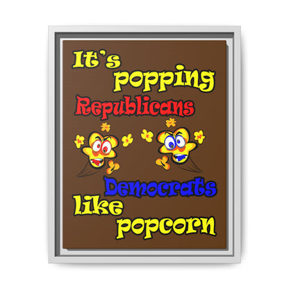 popping like popcorn - framed canvas art (brown)