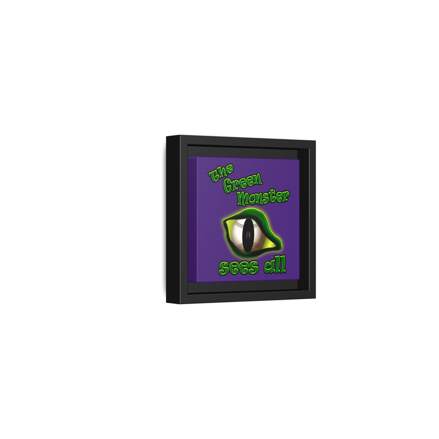 green monster - framed canvas art (purple)