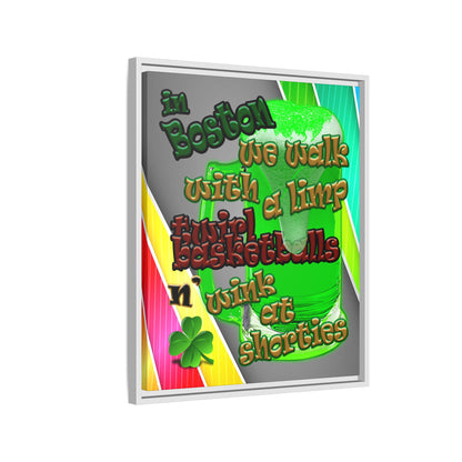 celtics logo - framed canvas art (rainbow split)