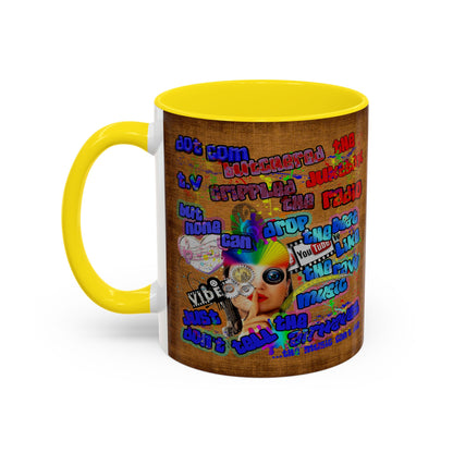 drop the beat - Accent Mug (brown papyrus)