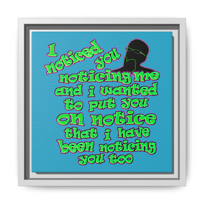 noticed you noticing - framed canvas art (turquoise)