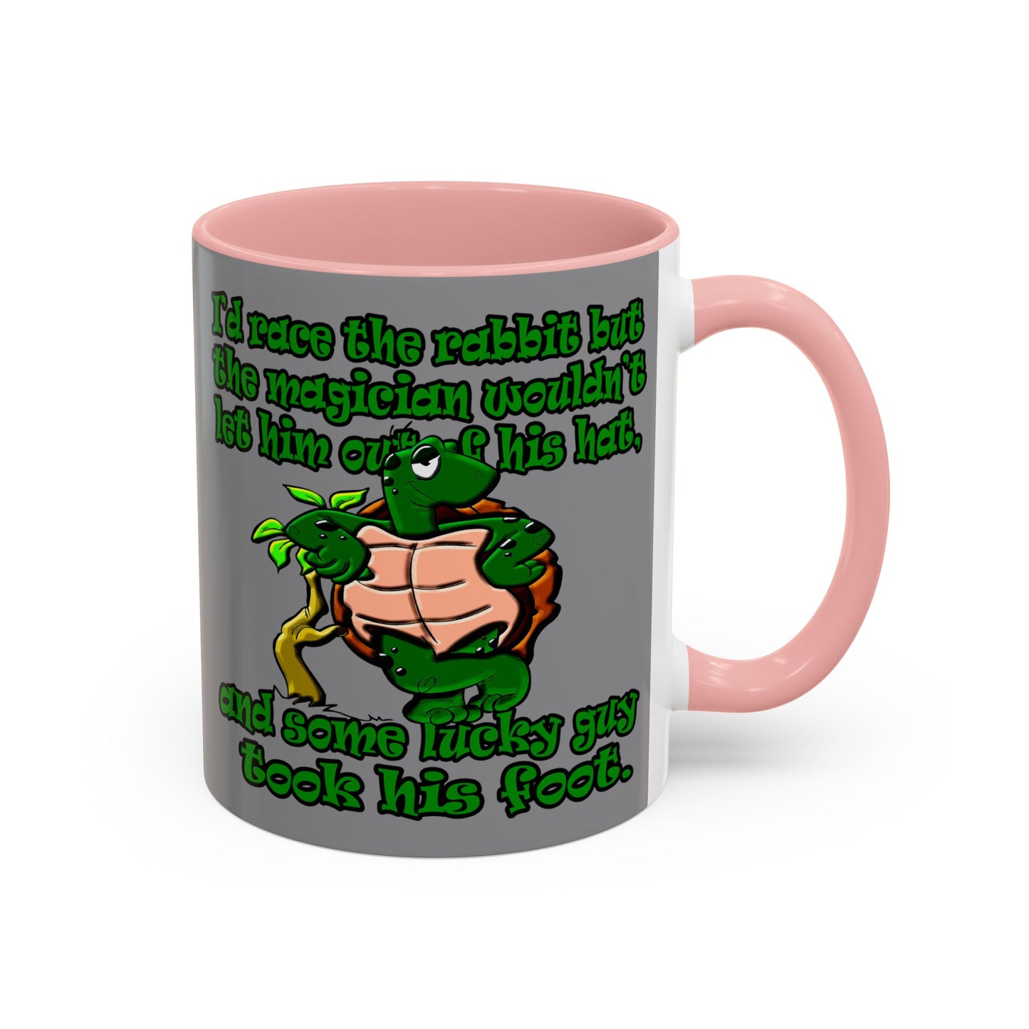 turtle race - Accent Mug (grey)