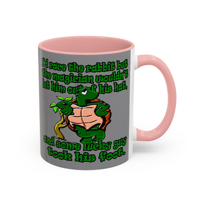 turtle race - Accent Mug (grey)