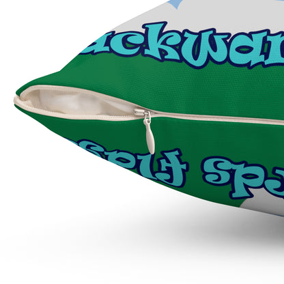 shoot for the stars - Spun Polyester Square Pillow - (dark green)