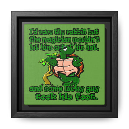 turtle race - framed canvas art (green)