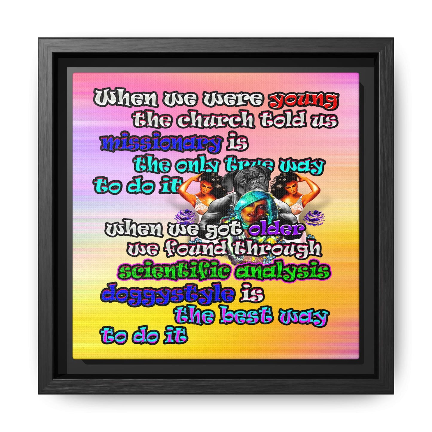 doggystyle - framed canvas art (color blur)