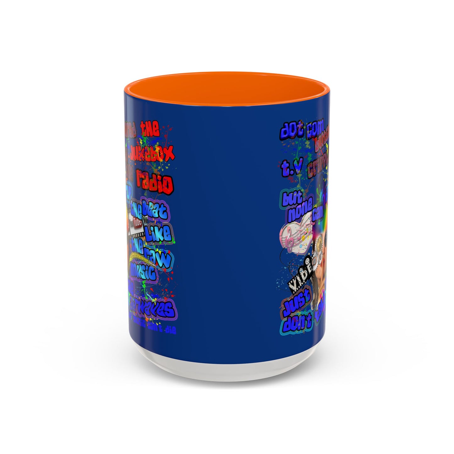 drop the beat - Accent Mug (dark blue)