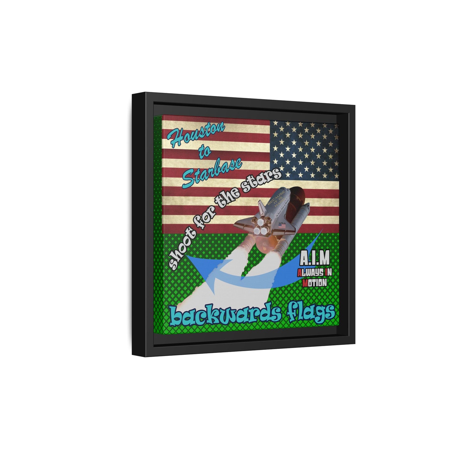 shoot for the stars - framed canvas art (logo green)