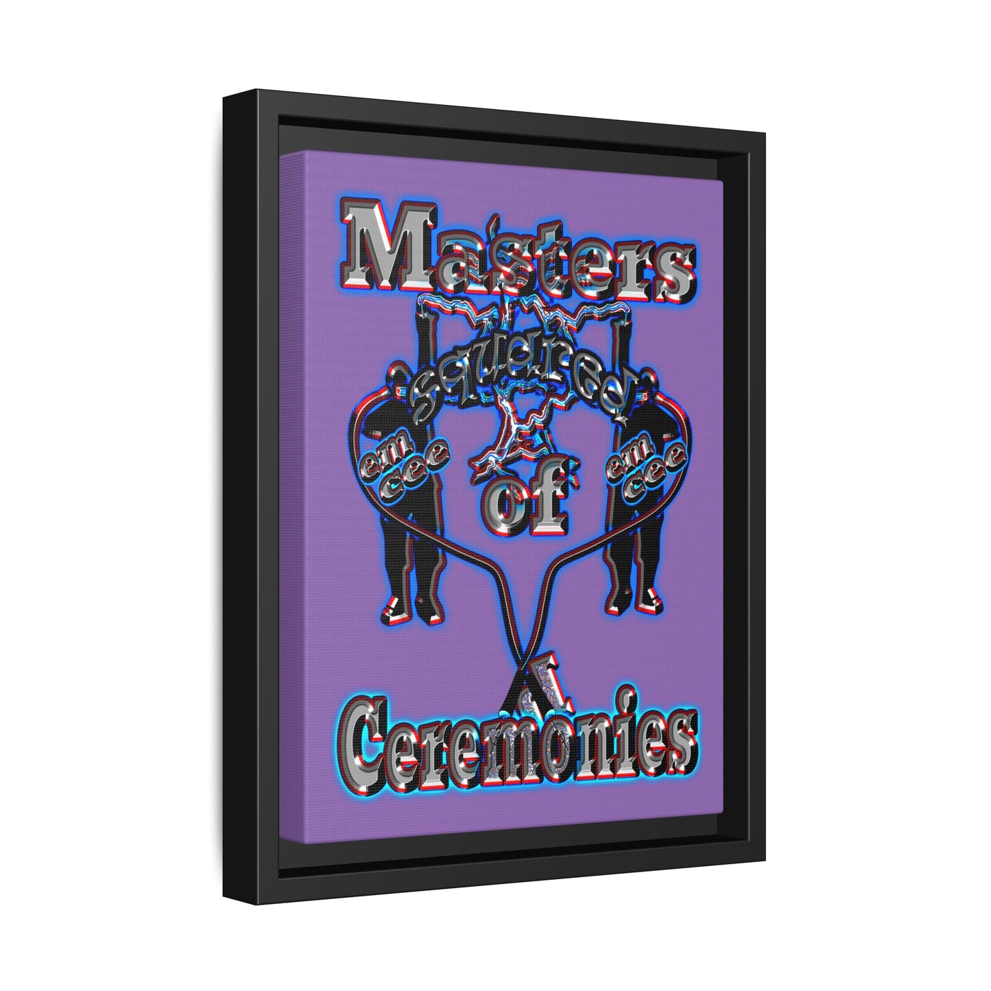 em cee squared - framed canvas art (light purple)