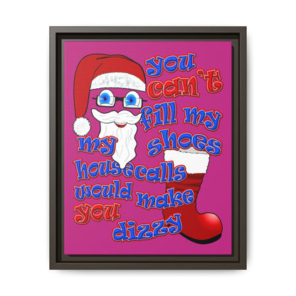 santa's shoes - framed canvas art (pink)