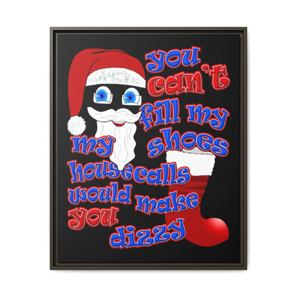 santa's shoes - framed canvas art (black)
