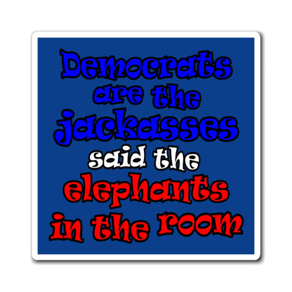 donkeys and elephants - Magnets - (dark blue)