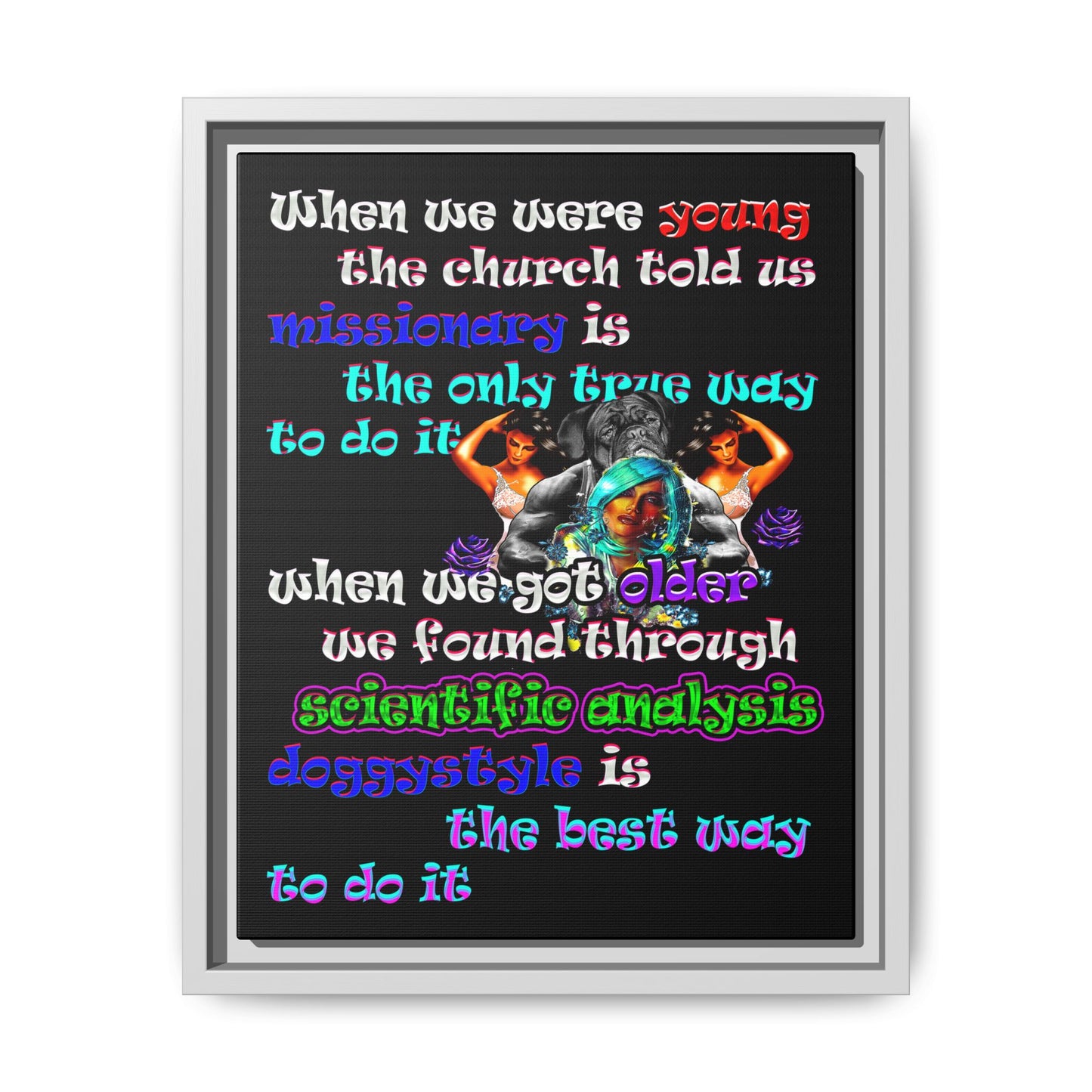 doggystyle - framed canvas art (black)