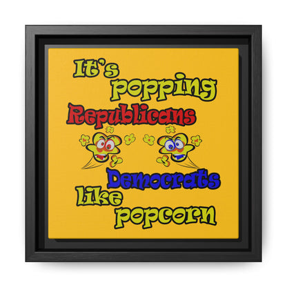 popping like popcorn - framed canvas art (yellow)