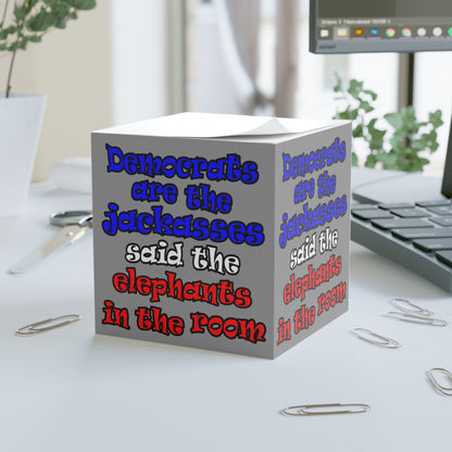 donkeys and elephants - note cube (grey)