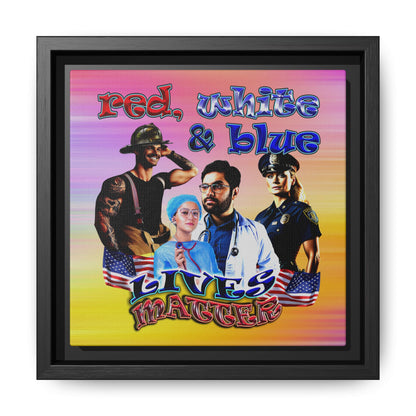 rw&b lives matter - framed canvas art (color blur)
