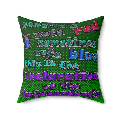 declaration of the independents - Faux Suede Square Pillow - (logo green)