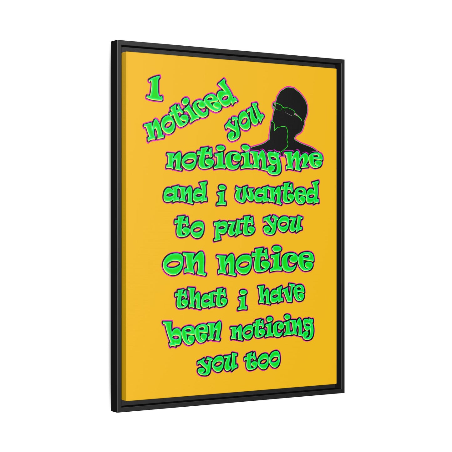 noticed you noticing - framed canvas art (yellow)