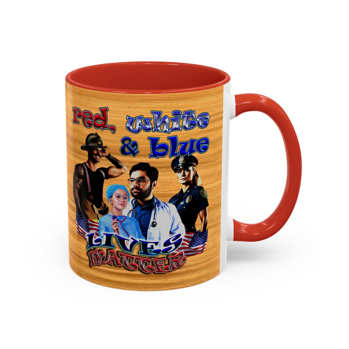 rw&b lives matter - Accent Mug (butterscotch wood finish)