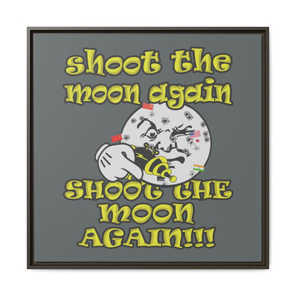 shoot the moon again - framed canvas art (dark grey)