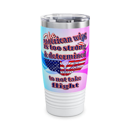 american wing - Ringneck Tumbler, 20oz (light blue-pink wave)