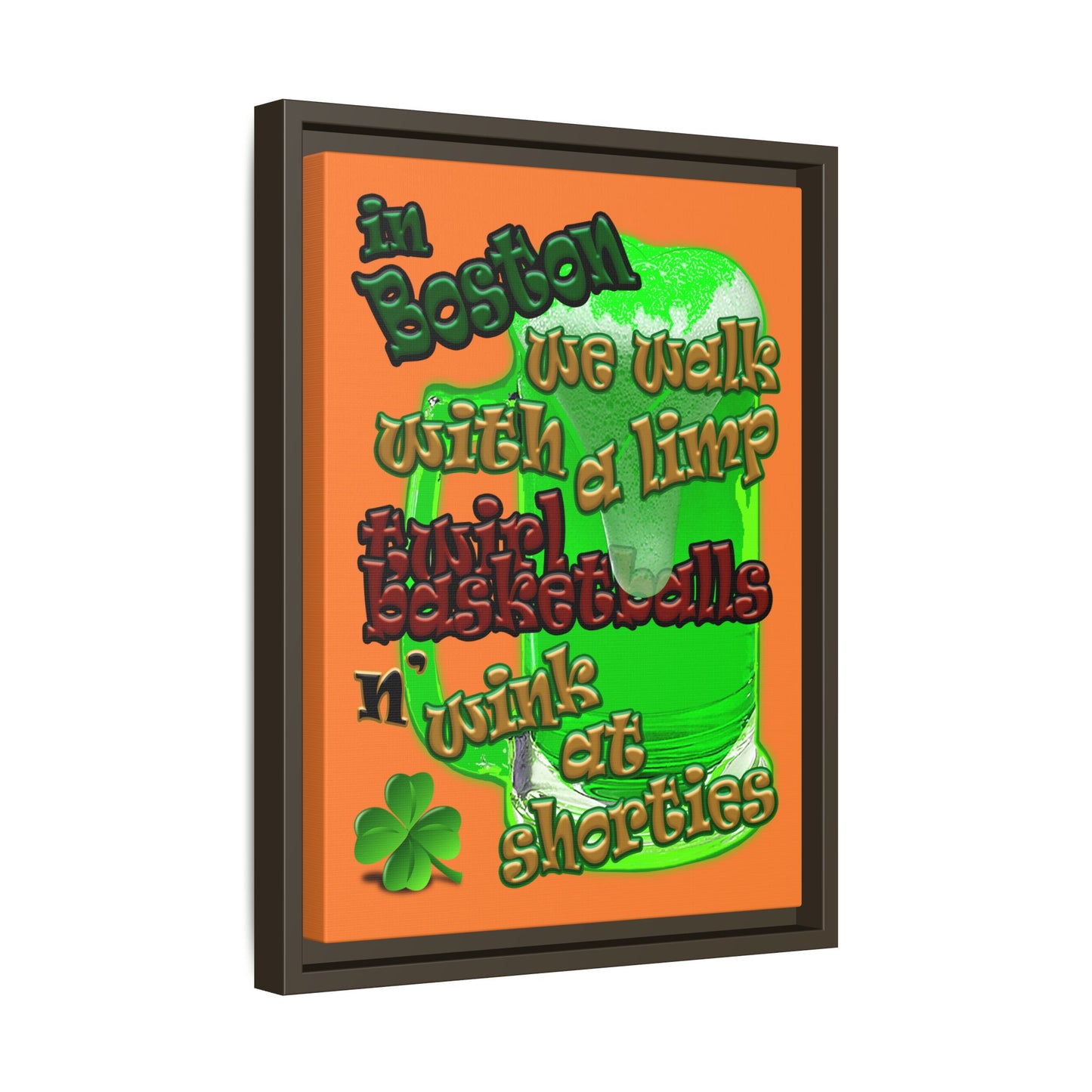 celtics logo - framed canvas art (crusta)