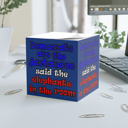 donkeys and elephants - note cube (dark blue)