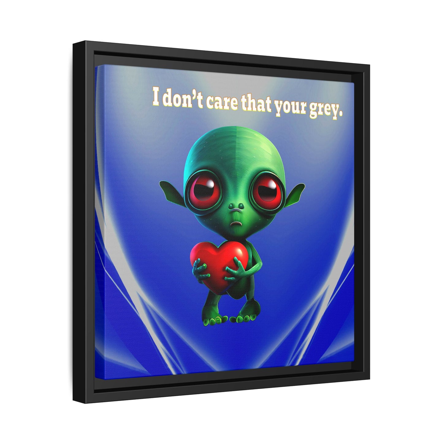 I don't care that your grey - framed canvas art (blue-white wave)