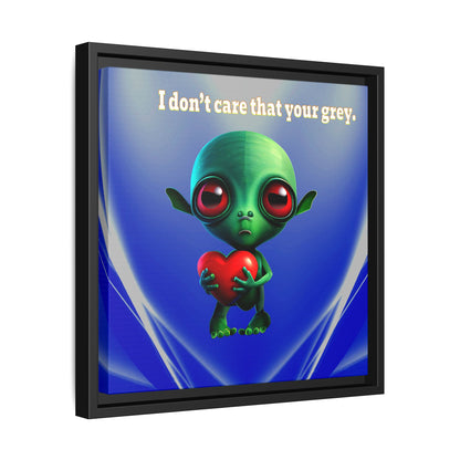 I don't care that your grey - framed canvas art (blue-white wave)