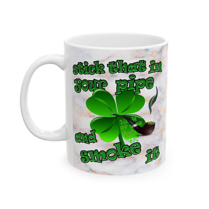 celtics logo - White Mug (white marble)