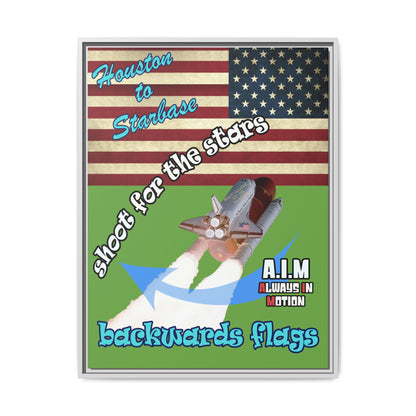 shoot for the stars - framed canvas art (green)