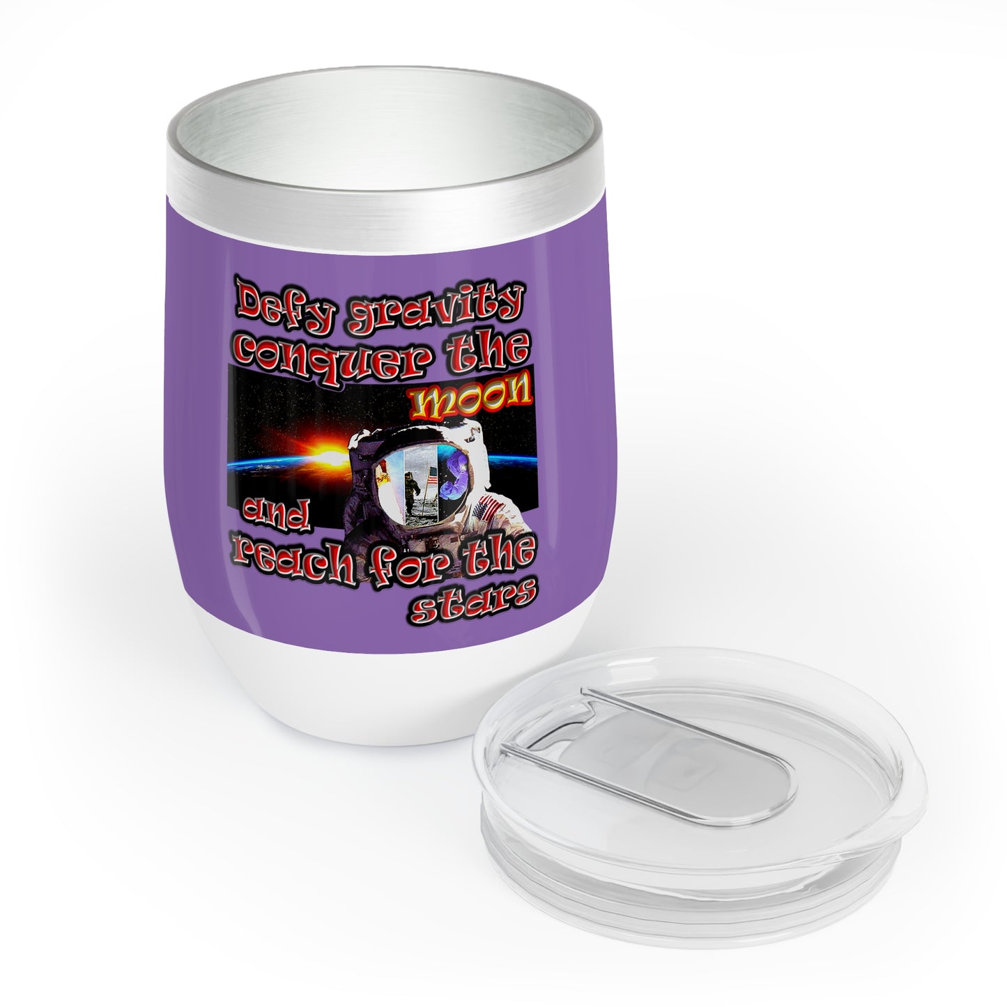 defy conquer reach - Chill Wine Tumbler (light purple)