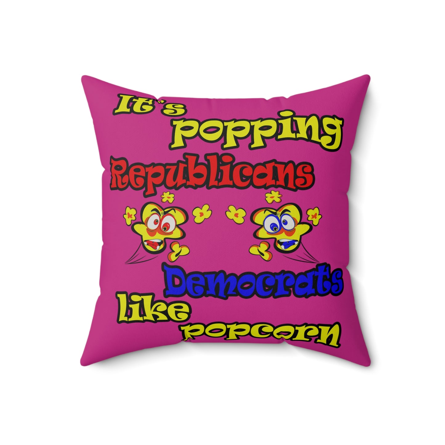popping like popcorn - Faux Suede Square Pillow - (pink)