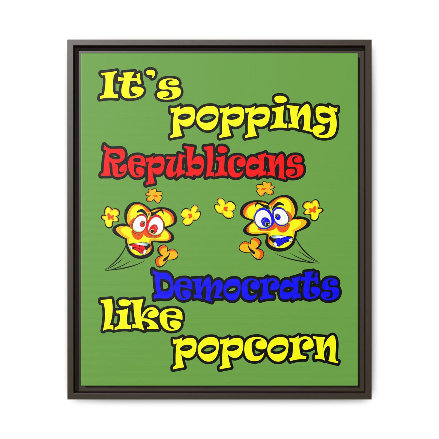 popping like popcorn - framed canvas art (green)