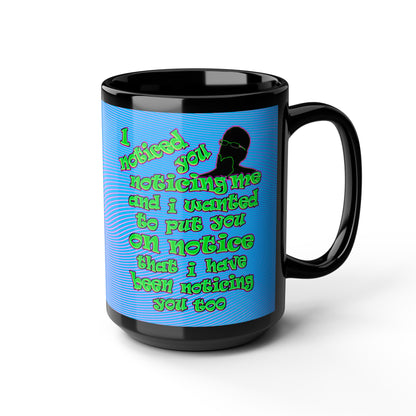 noticed you noticing - Black Mug (light blue-purple wave)