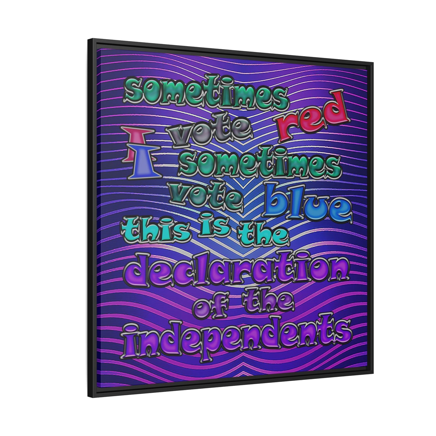 declaration of the independents - framed canvas art (purple wave)