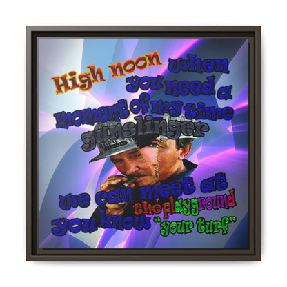 high noon - framed canvas art (grey-pink wave)
