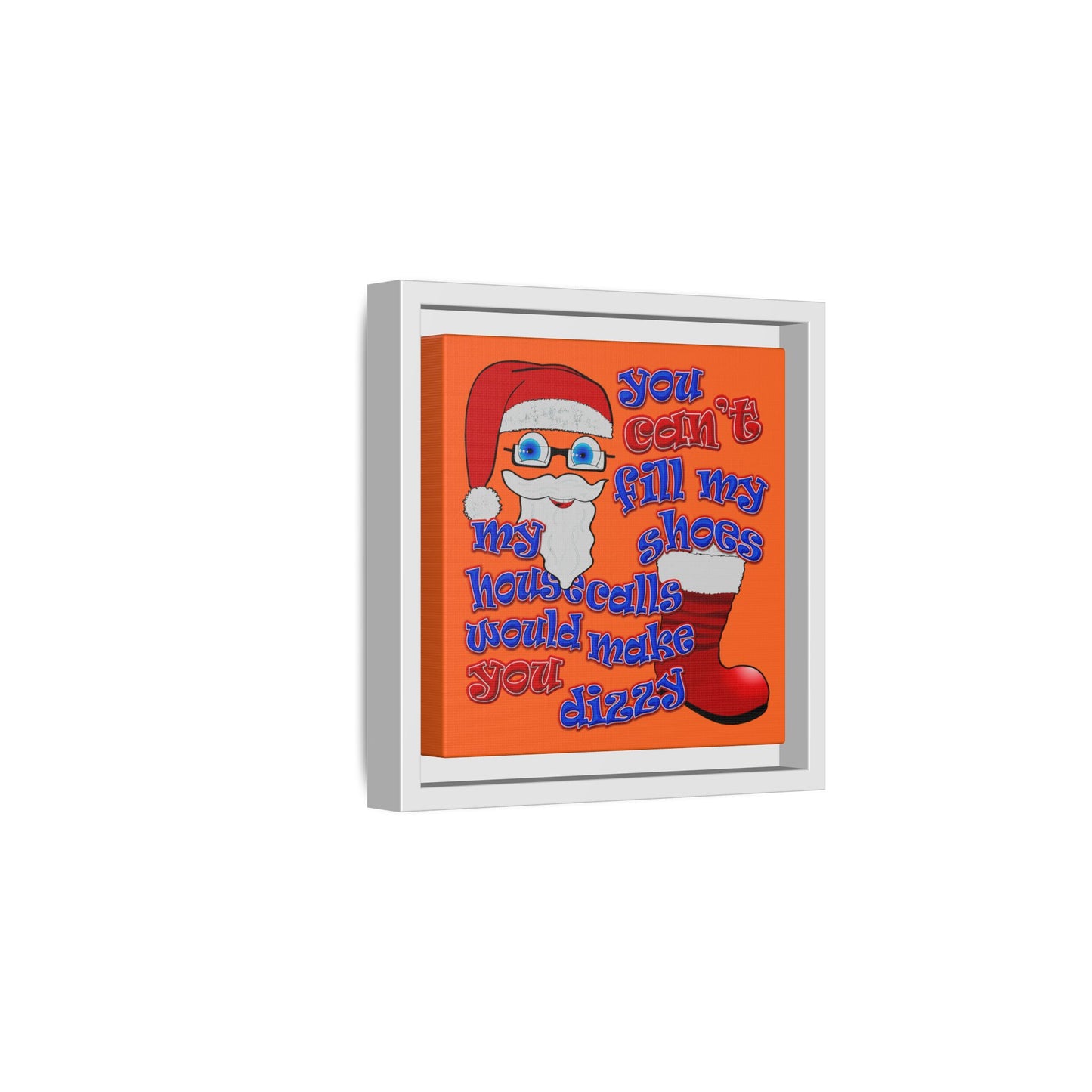 santa's shoes - framed canvas art (orange)
