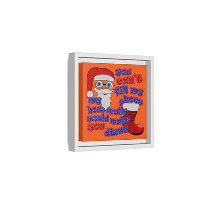 santa's shoes - framed canvas art (orange)