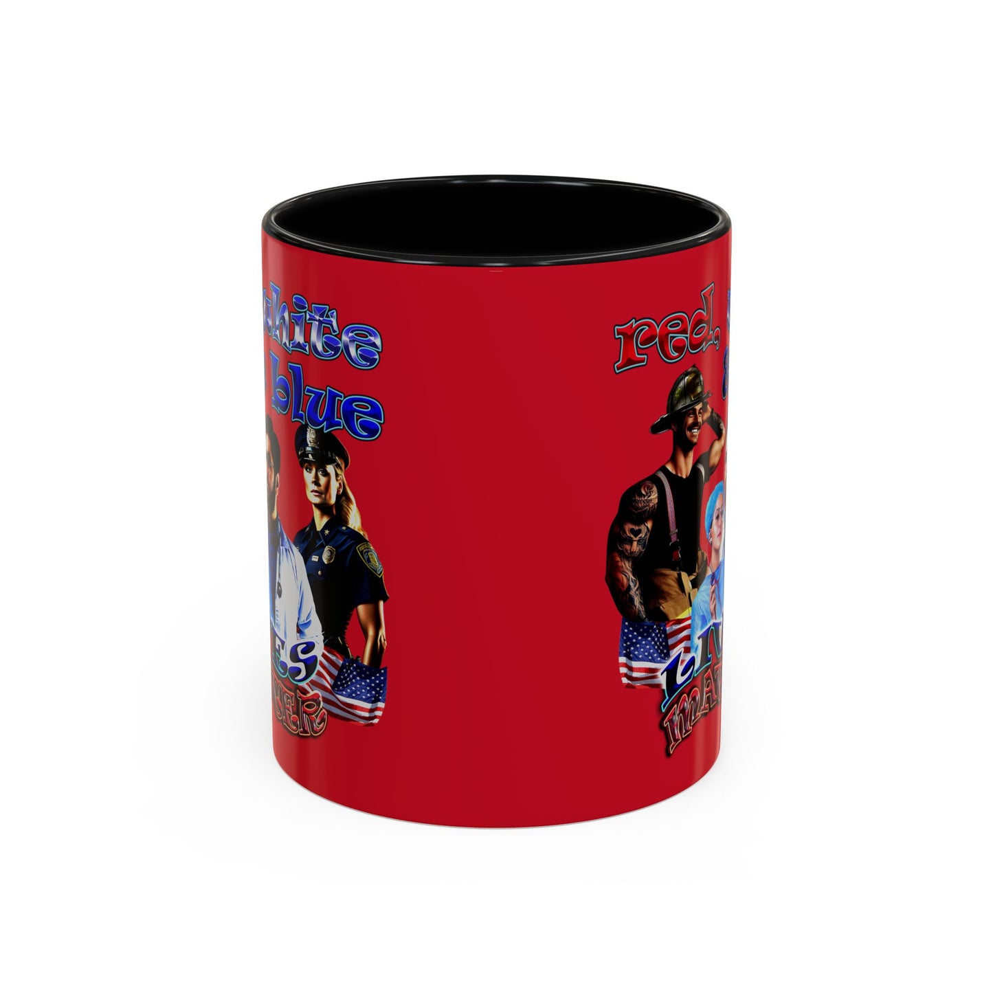 rw&b lives matter - Accent Mug (dark red)