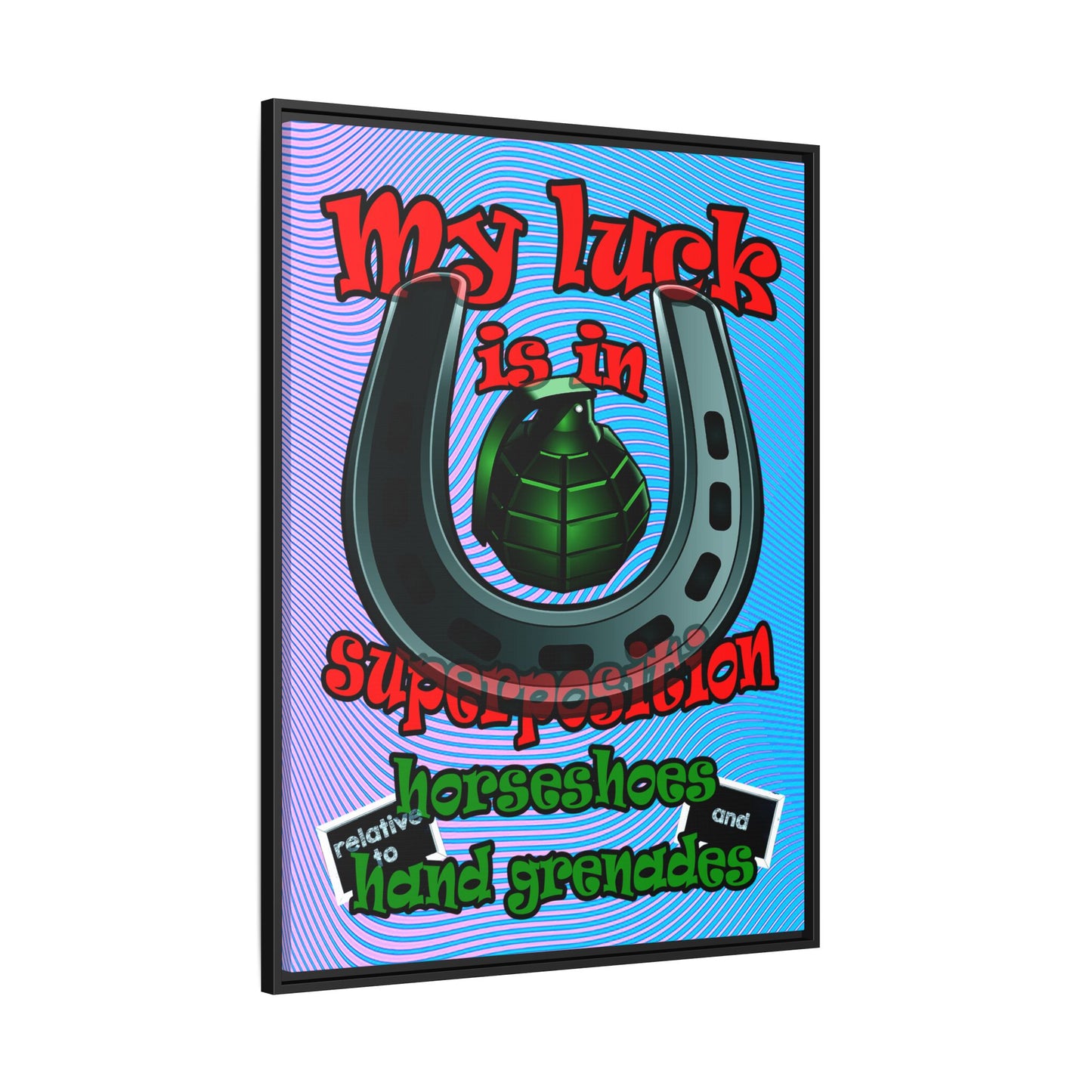 my luck - framed canvas art (light blue-purple wave)