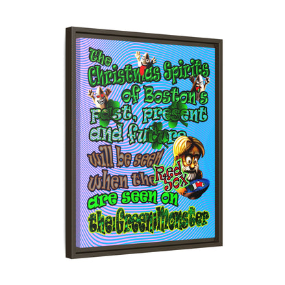 christmas spirits of boston - framed canvas art (light blue-purple wave)